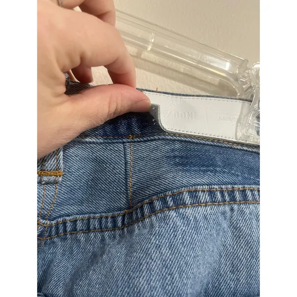 RE DONE‎ Levi's High Rise Straight Jeans Altered Waist Vintage Wash Size 27 - Image 10