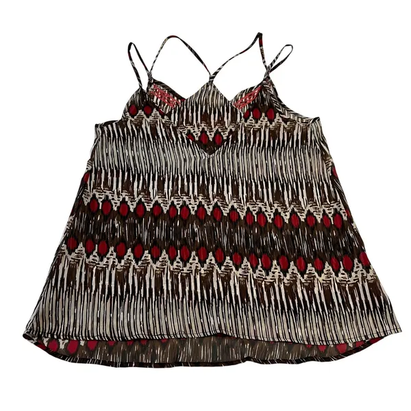 Paperdoll V-Neck Sleeveless Tribal Print Blouse Size M Y2K 90s Festival Bohemian - Image 2