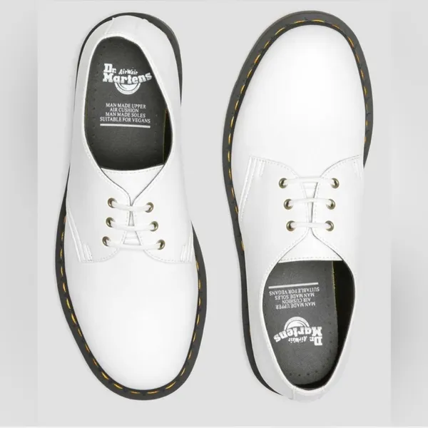 Dr. Martens 27214 Vegan Oxford Shoes Men's Size 6 Women's Size 7 White Leather - Image 10