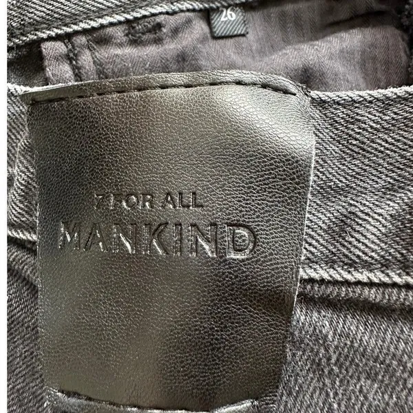 7 For All Mankind Jennifer Beaded Baggy Jeans Wide Leg Women's 26 Faded Black - Image 6