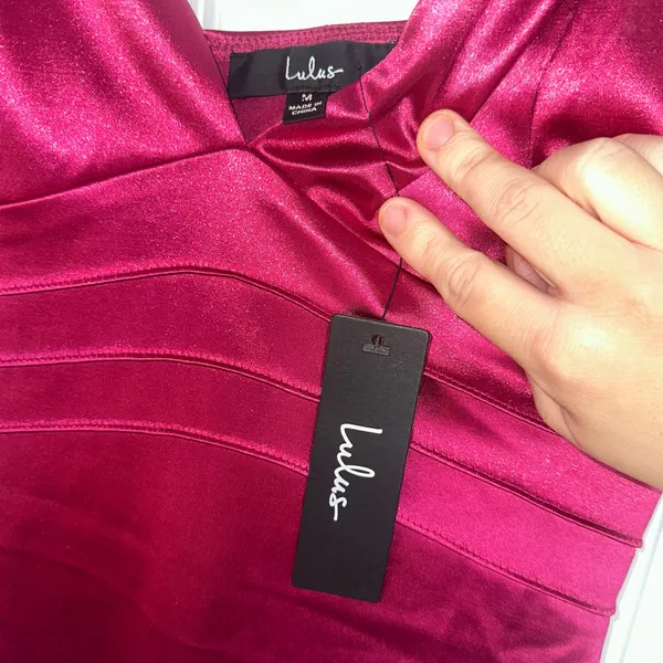 NEW Lulus Alluring Energy Medium Hot Pink Satin Bodycon Party Club Mini Dress - Image 8