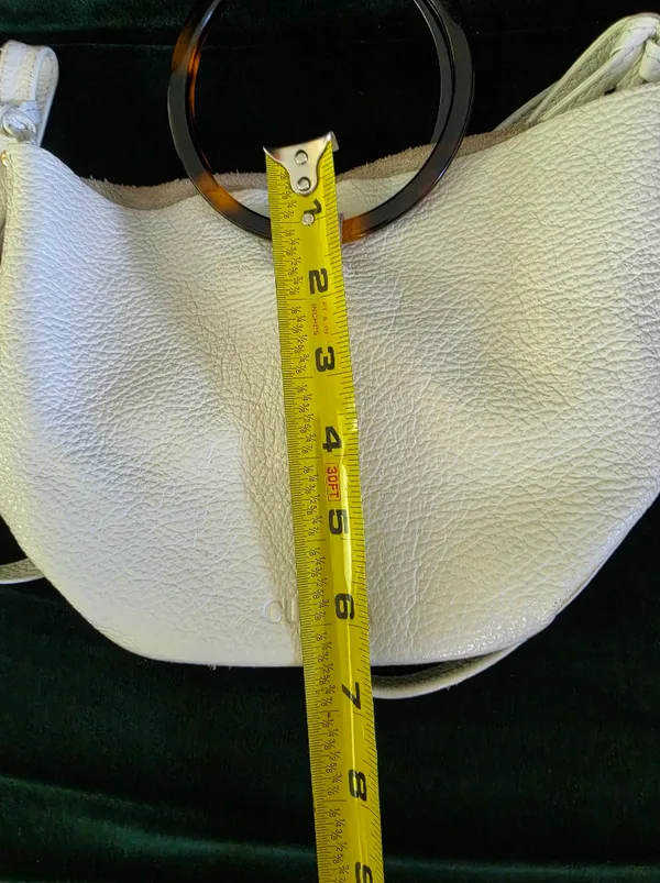Culbia Small Leather White Handbag Purse With Crossbody Adjustable Strap - Image 12