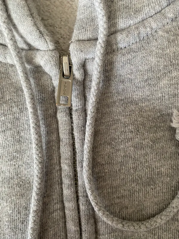 Brandy Melville Crystal Hoodie Grey - Image 2
