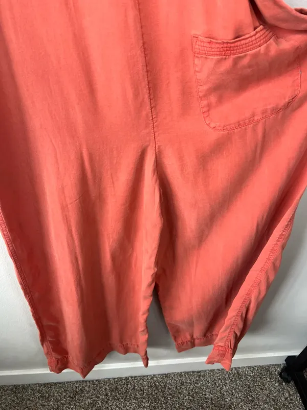 Anthropologie Saturday Sunday Ilene Button Front Jumpsuit Orange Pockets Fall Sm - Image 15