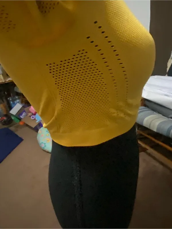 Gymshark Women’s Yellow Long-Sleeve Cropped Knit Top - Image 9