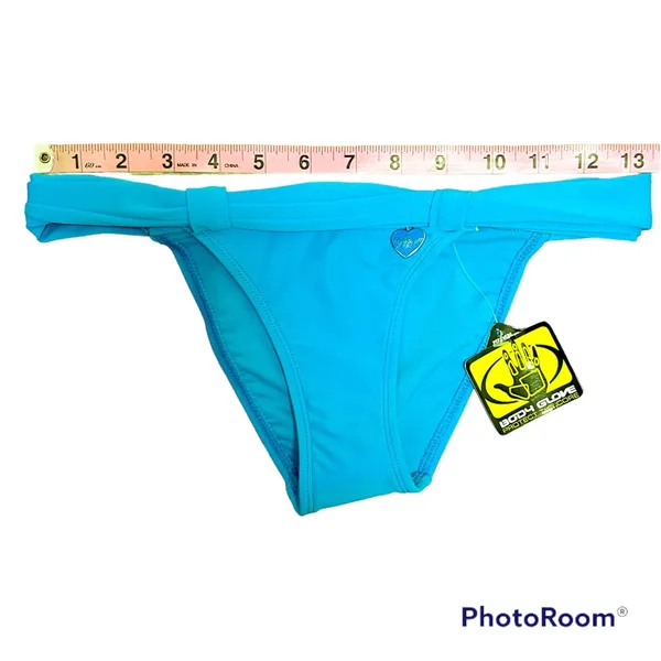 Body Glove Azuro Blue Bali Hipster Bikini Bottom XS NWT Folded Waistband Charm - Image 4