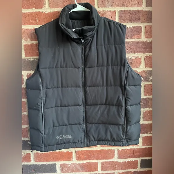 Columbia Black Puffer Down Feather Vest Size XL - Image 2