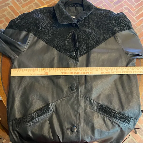 Vintage‎ Pelle Genuine Leather Embossed Jacket oversized size large western vtg - Image 6