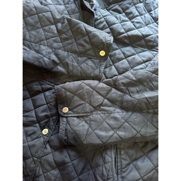 Ralph Lauren Women Quilted Jacket Size‎ Large Button Front Pockets Classic READ - Image 9