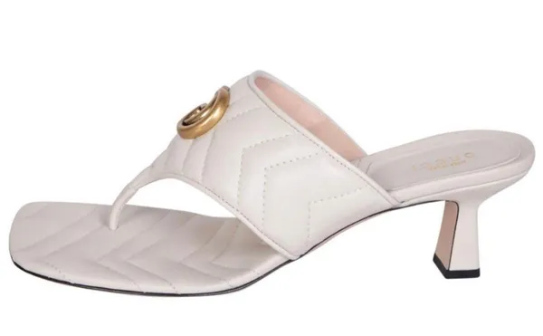 Double G Thong Sandal Mules size 38.5 White - Image 7