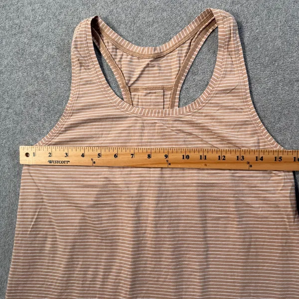 Lululemon Racerback Tank Top Women's Small Brown/White Active Gym No Size Tag - Image 3