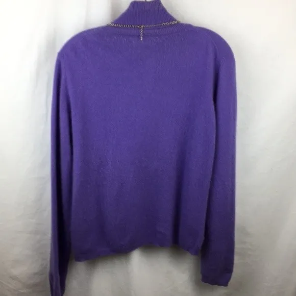 100% Cashmere Lavender Long Sleeve Turtleneck Sweater Croft & Barrow M - Image 4