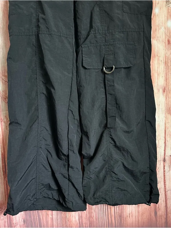 No Boundaries Black Nylon Windbreaker Cargo Parachute Pants Size XS - Image 5