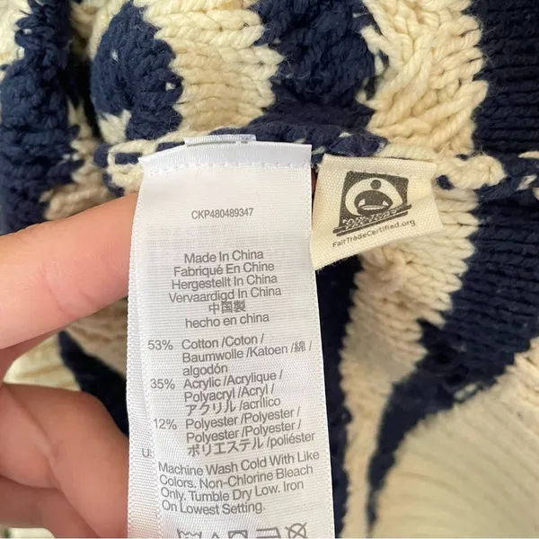 Madewell Cable-Knit Oversized Sweater in Stripe XXS - Image 6