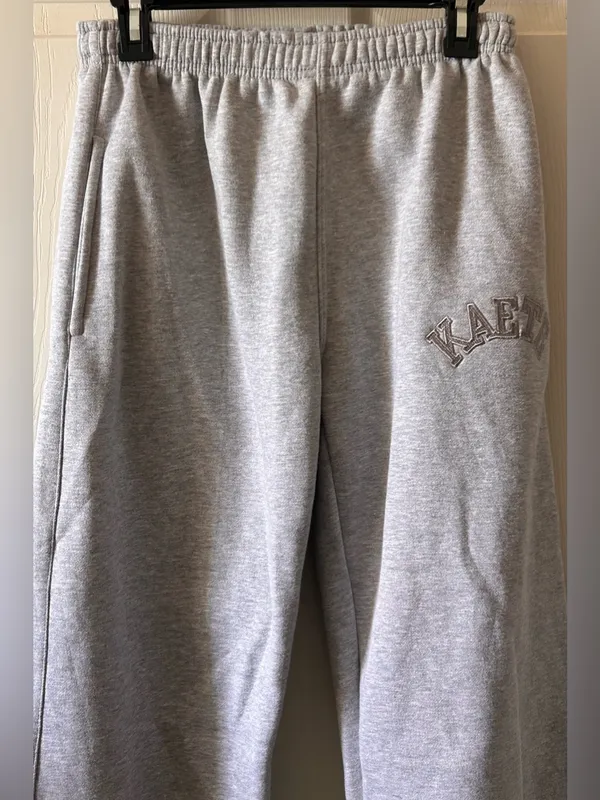 Kaete Gray Cozy Boyfriend Fit Grunge Sweatpants Sz L/XL Indie Sleaze Vibes Fall - Image 4