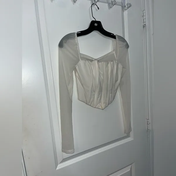 Princess Polly Gypsie Mesh Renaissance Coquette Soft Girl Blouson Corset Top US6 - Image 6