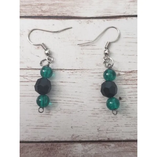 Vintage Earrings For Pierced Ears Beaded Dangle - Image 2
