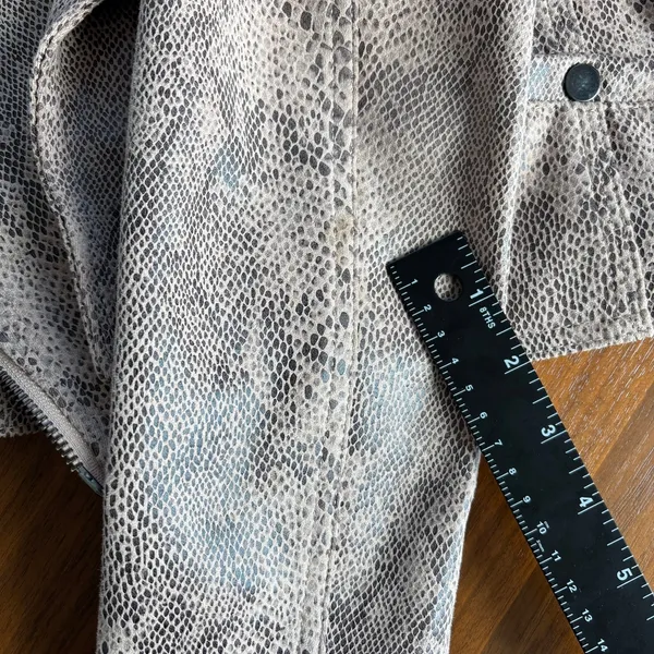 Haute Monde Faux Snakeskin Moto Jacket Boho Zip Up Lightweight Going Out Medium - Image 8