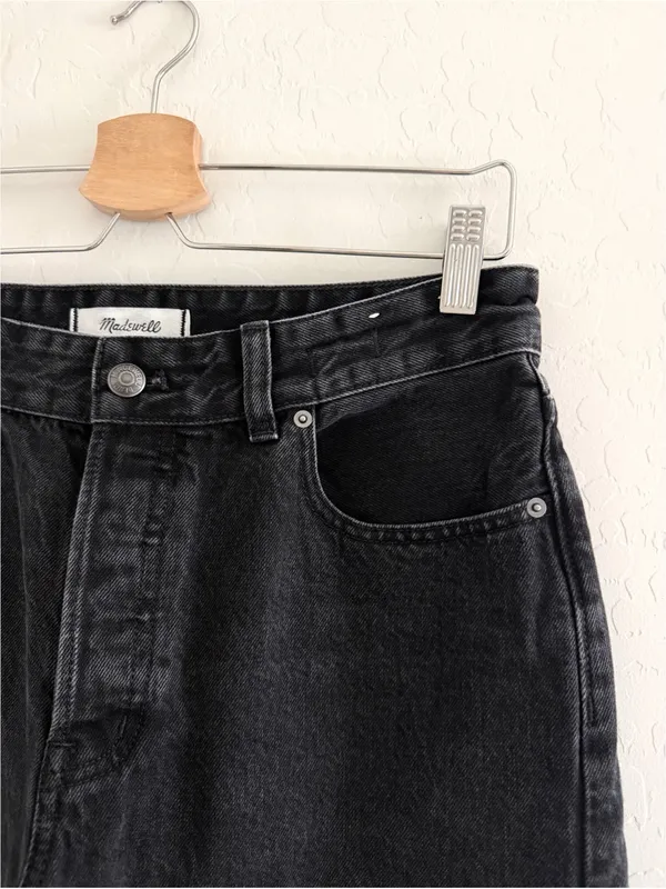 NEW Madewell The Darted Barrel-Leg Jean in Washed Black Women’s Jeans Size 27 - Image 7