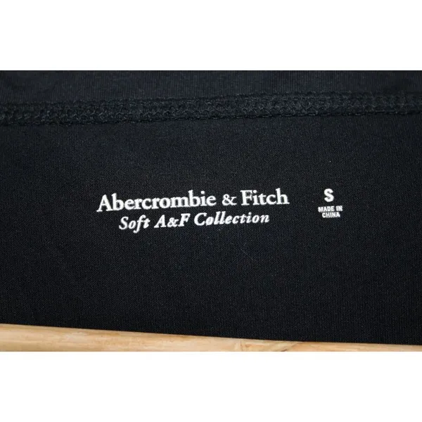 Women's Abercrombie & Fitch Soft AF Black Nylon Long Sleeve V-Neck Bodysuit Sz S - Image 3