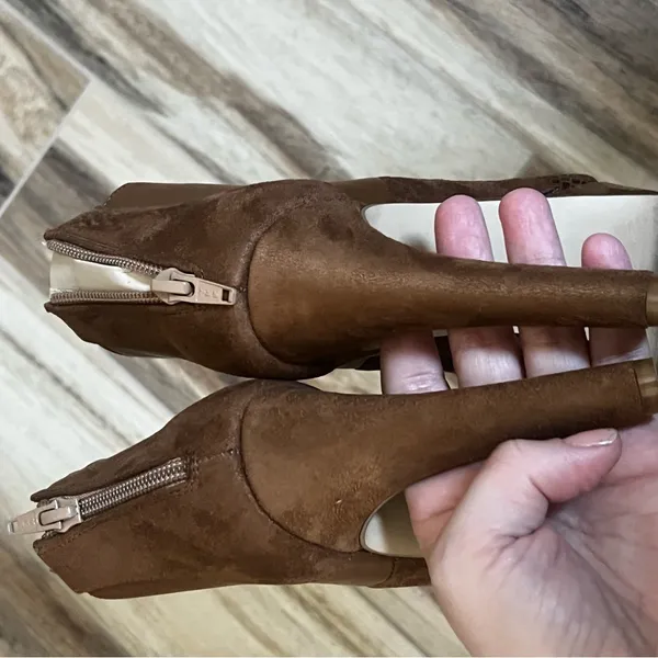 Antano brown leather open toed booties Size 7.5 - Image 6