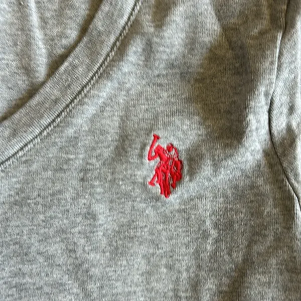 US polo assn gray v neck long sleeve - Image 2