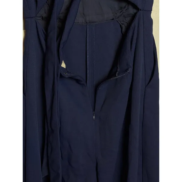 Wilfred Aritzia écoulement Navy Blue V-Neck Tie Back Wide Leg Jumpsuit - Image 8