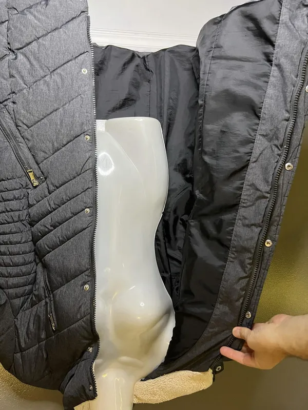 Laundry By Shelli Segal Coat Womens XL Gray Puffer Quilted Zip Hooded Jacket - Image 7