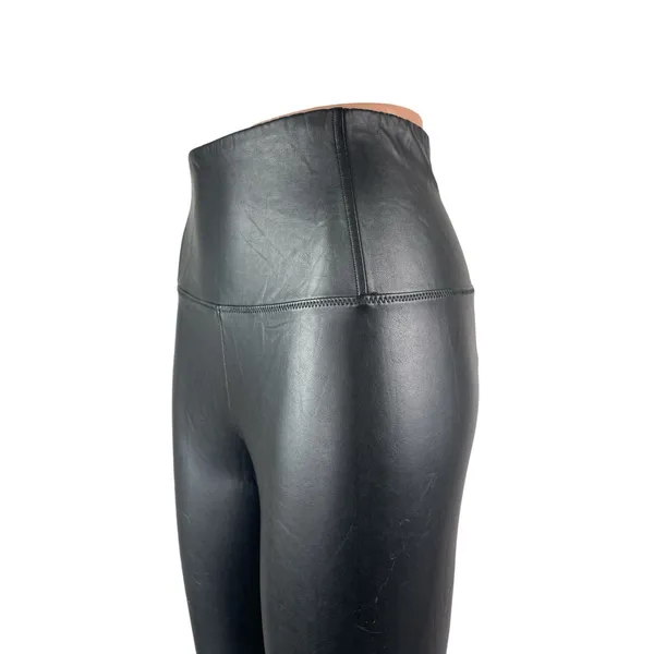 Aritzia Wilfred Free Women's Black High Rise Faux Leather Vegan Leggings Pants S - Image 2