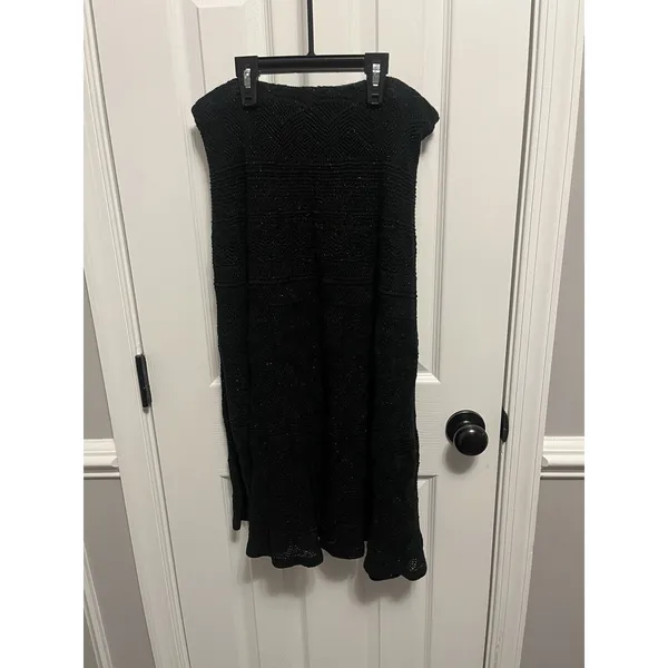 Polo Ralph Lauren Cotton Black Gilter Skirt Elastic Waist Size Large. Night Out - Image 4