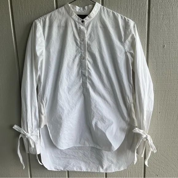 Rag & Bone Dylan Long‎ Sleeve Poplin Shirt White Size S - Image 3