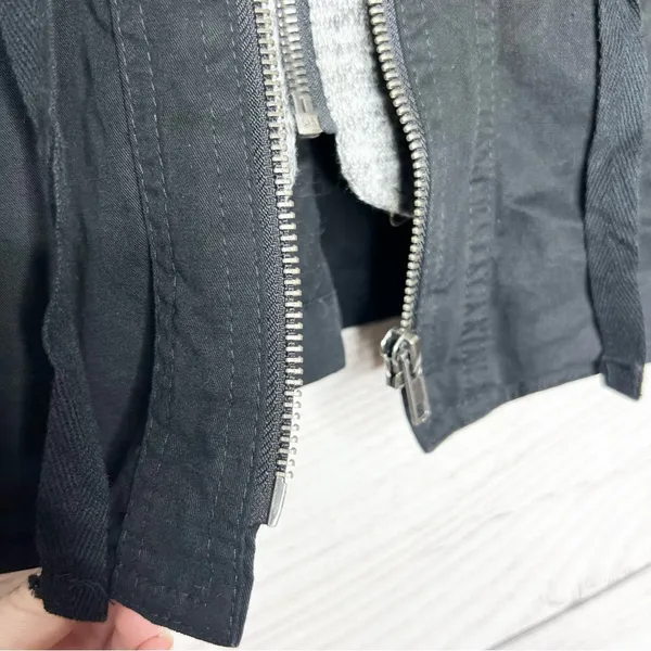 Love Tree Black & Gray Double Layer Hooded Jacket Size Large - Image 5