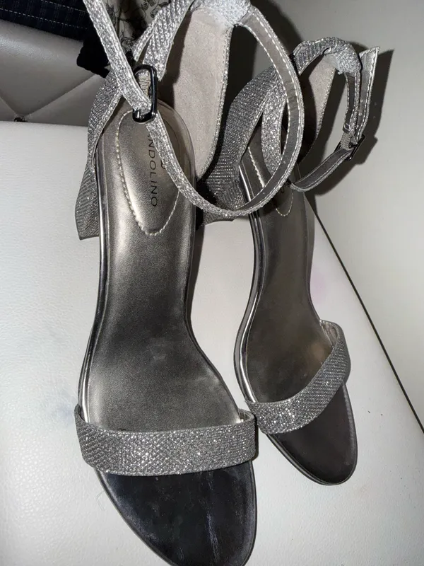 Silver Glitter Ankle-Strap Sandals for Women - Image 3