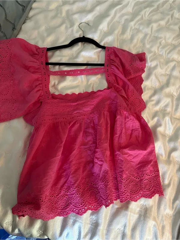Allison nwt pink eyelet babydoll eyelet square neck Medium $154 - Image 8