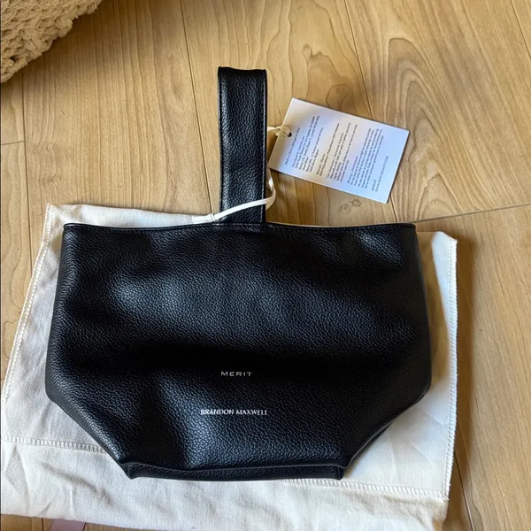 Merit x Brandon Maxwell Black Leather Clutch - Image 2