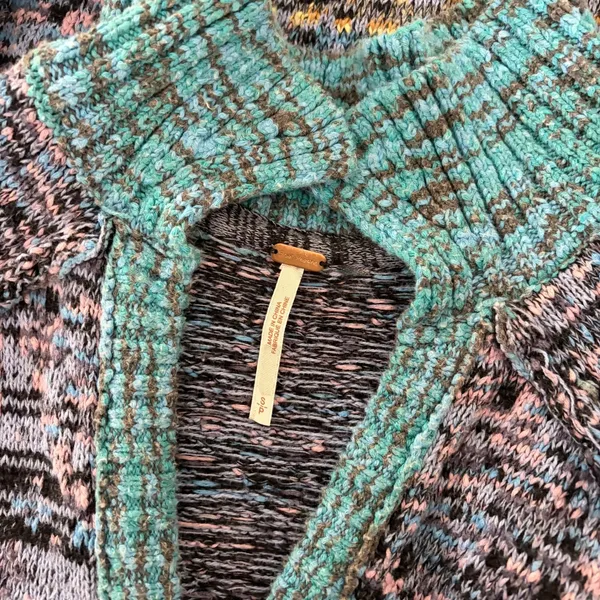 FREE PEOPLE‎ Seasons Of Sun Mini Collared Pullover Knit Sweater Dress Small - Image 11