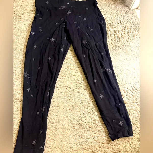 Torrid Black Silver Vintage Star Patterned Full-Length Leggings - size 1 - Image 2