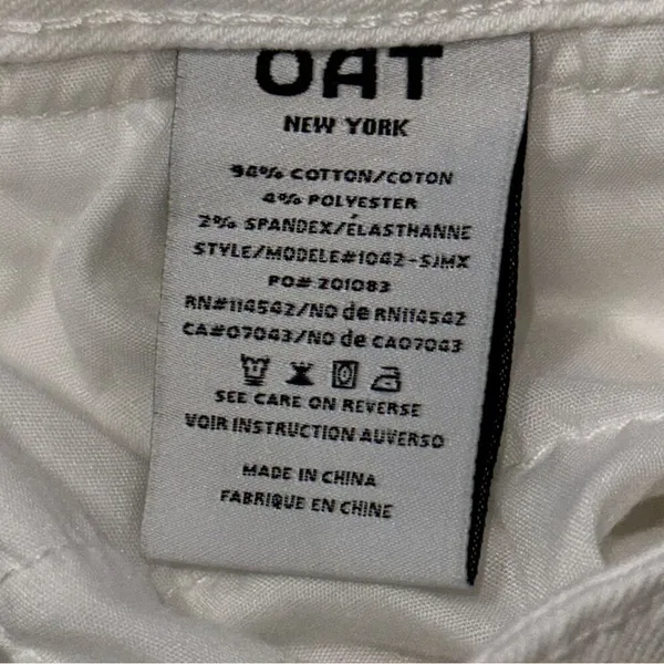 Oat New York Women’s Size 6 28 White Wide Leg High Rise Cropped Denim Jeans - Image 5