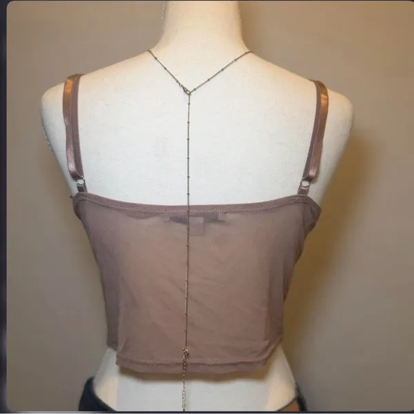 Haute Monde Lace Corset Crop Top Bustier Brown Coquette Y2K‎ - Image 3