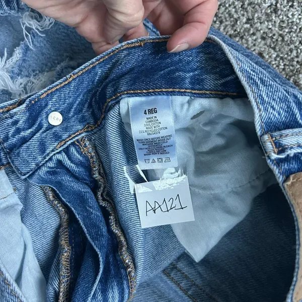 Aeropostale High Rise 90s Baggy Jeans Women’s Size 4 Blue Distressed Ripped - Image 6