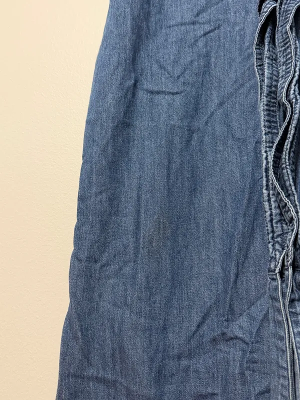 Free People Midi Denim Dress Size XS Belted Blue Summer Long Sleeveless - Image 7