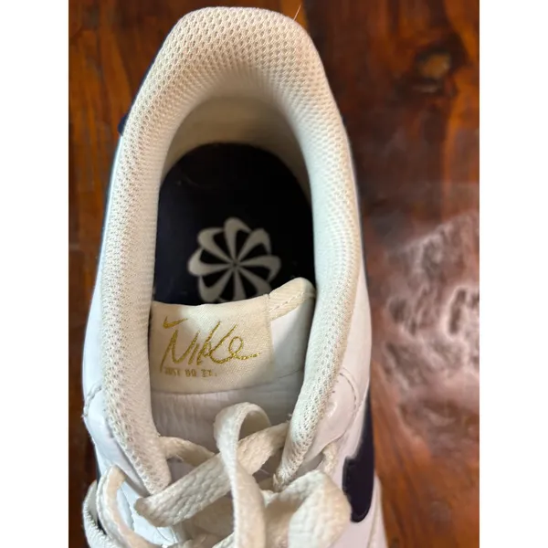 Nike Air Force 1‎ 07 Low Womens White Navy Gold Sneakers FZ6768-100 Size 9 - Image 9