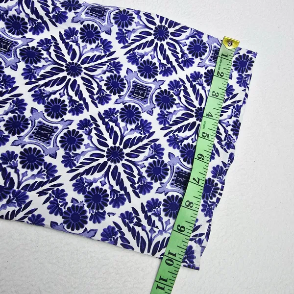 Patrons of Peace 41G Blue White Tile Print Halter Smocked‎ Wide Leg Jumpsuit S - Image 10