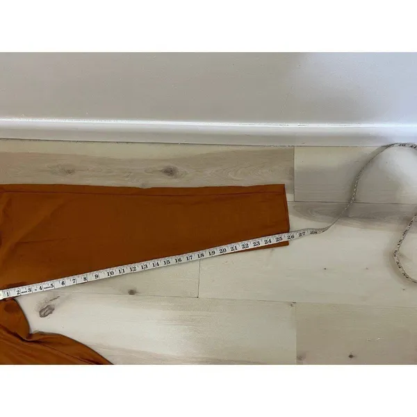 DKNY NWT Women Small Orange Flat Front Poly Rayon Trouser Pants Minimalist Chic - Image 7
