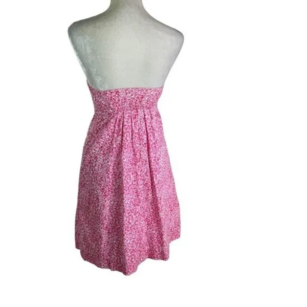 Vintage 90’s Lilly Pulitzer White Label Cotton Strapless Snorklin’ Dress Pink 2 - Image 5