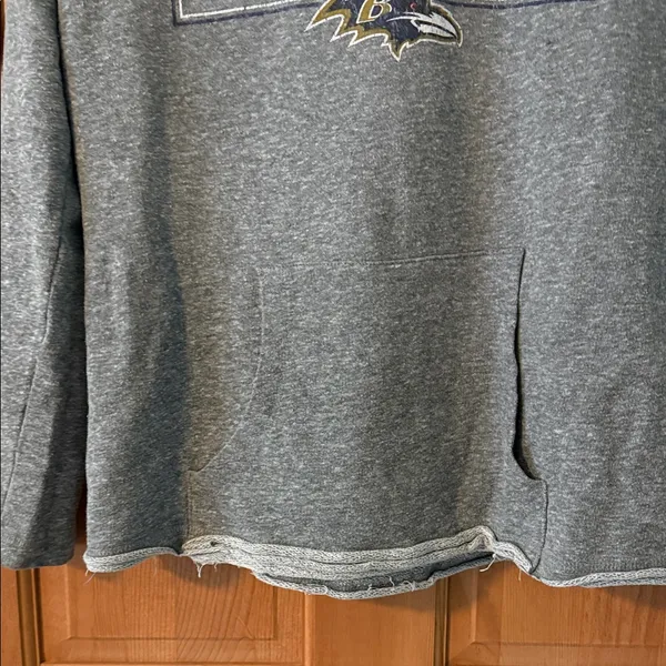 NFL Baltimore Ravens Football Team Size Large Gray Hoodie Unisex Sweatshirt - Image 2