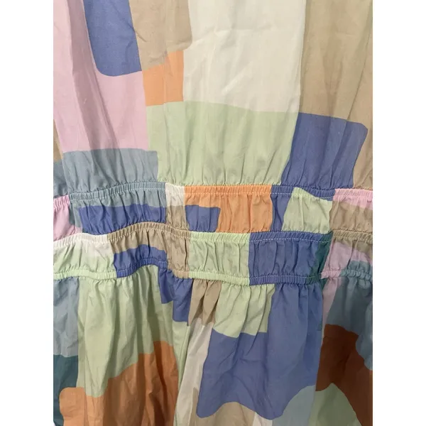 Anthropologie || Somerset Pastel Color Block Mini Dress Small 100% Cotton - Image 6