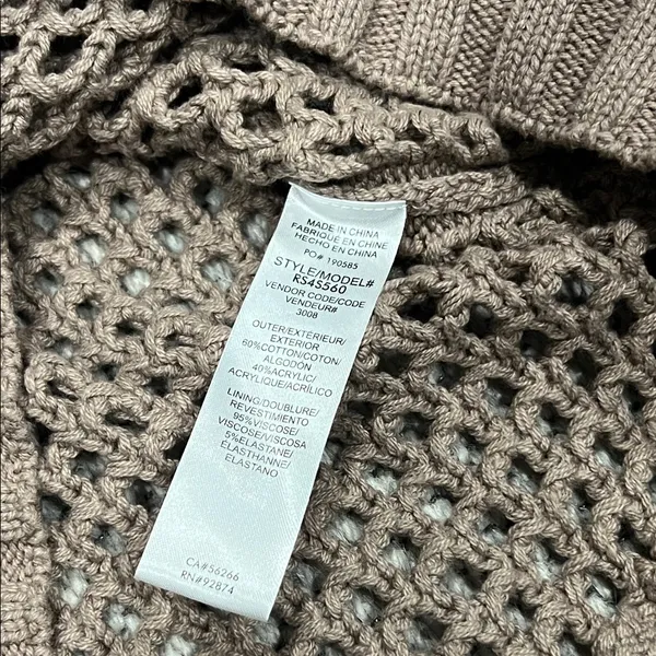 Splendid Crochet Knit Sweater in Taupe - Image 3