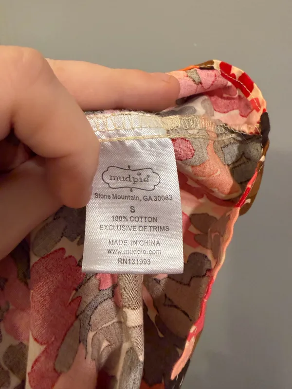 Mudpie V-Neck Ruffle Detail Patterned Midi Dress Pink Orange Multi - Image 7