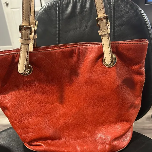 Michael Kors Burnt Orange Leather Tote with Tan Straps - Image 6